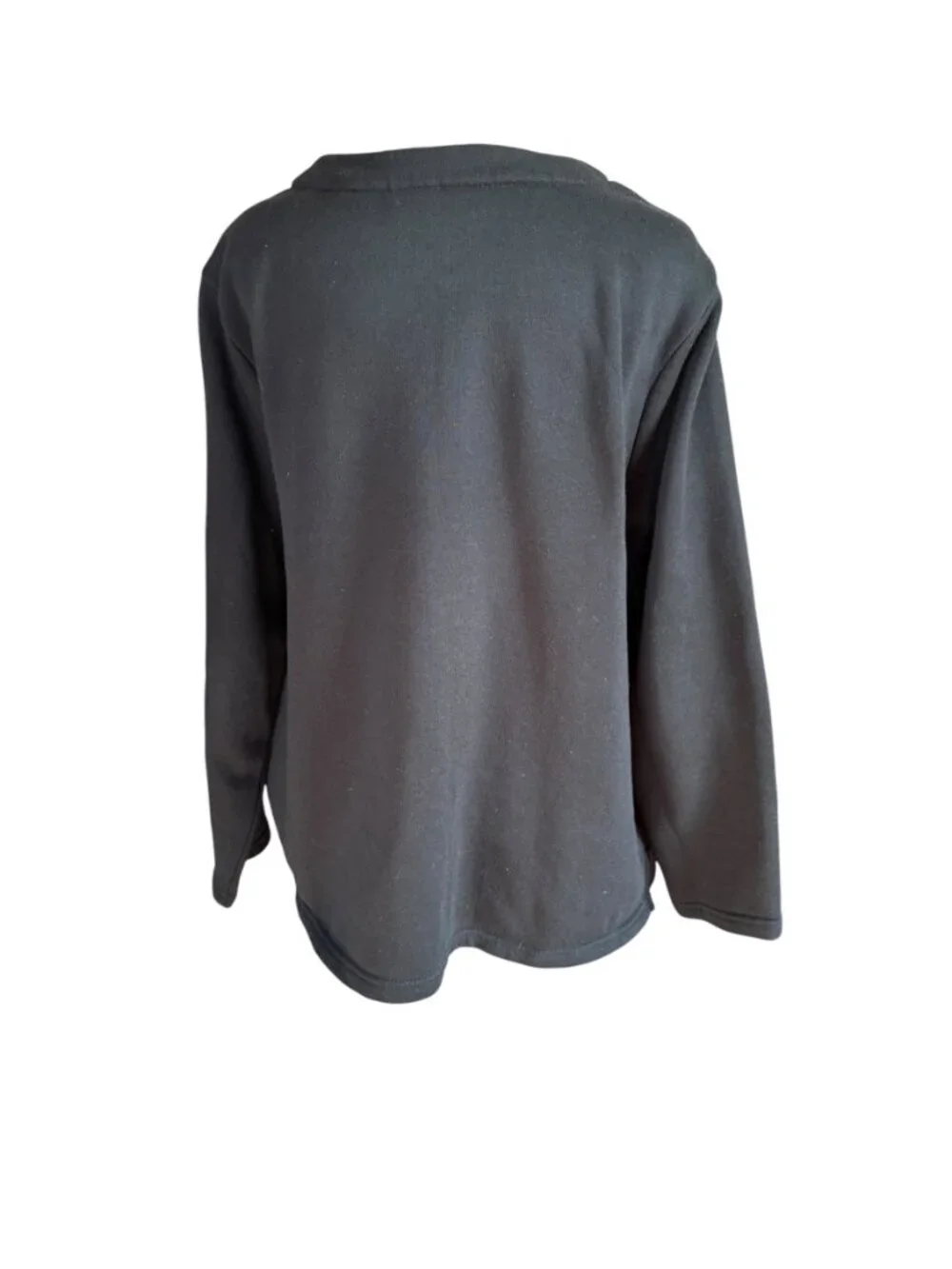 Breckenridge black long sleeve zip up sweater with embellished snowflakes 2X
